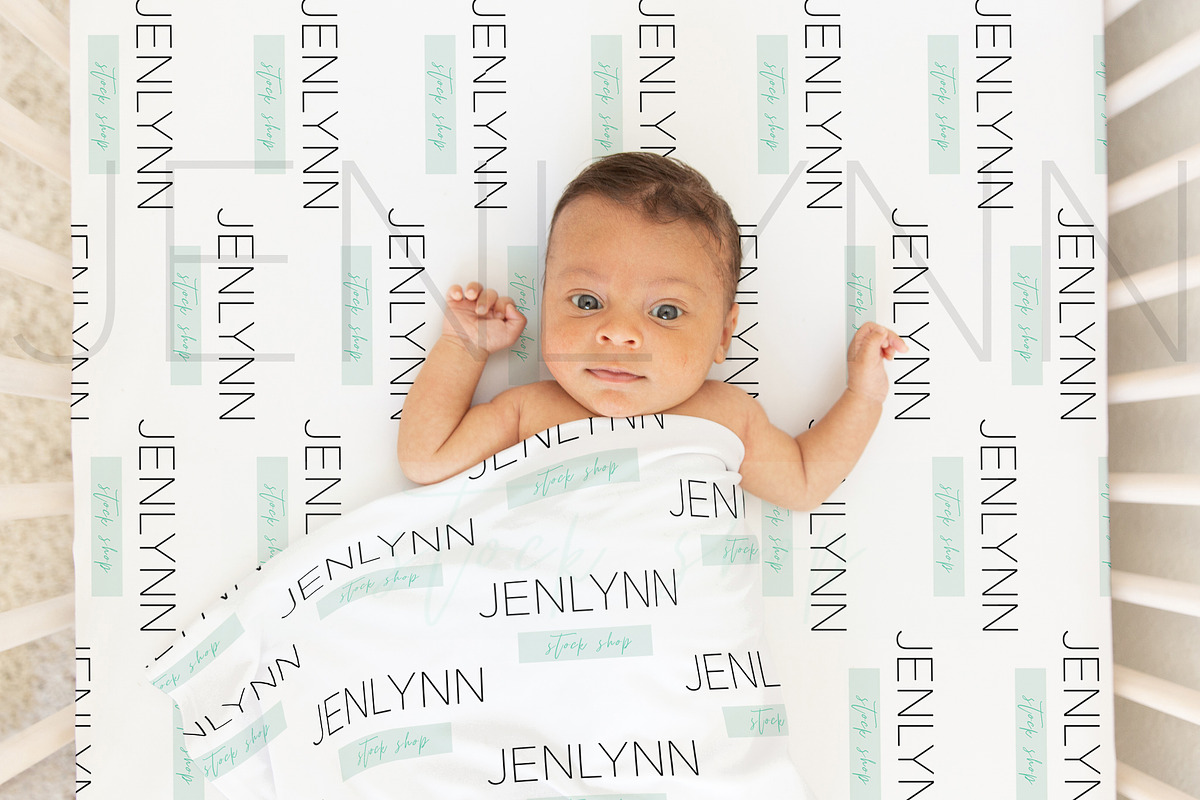 Jersey Blanket + crib sheet mockup, a Product Mockup by JENLYNN Stock Shop (Photo 1 of 5)
