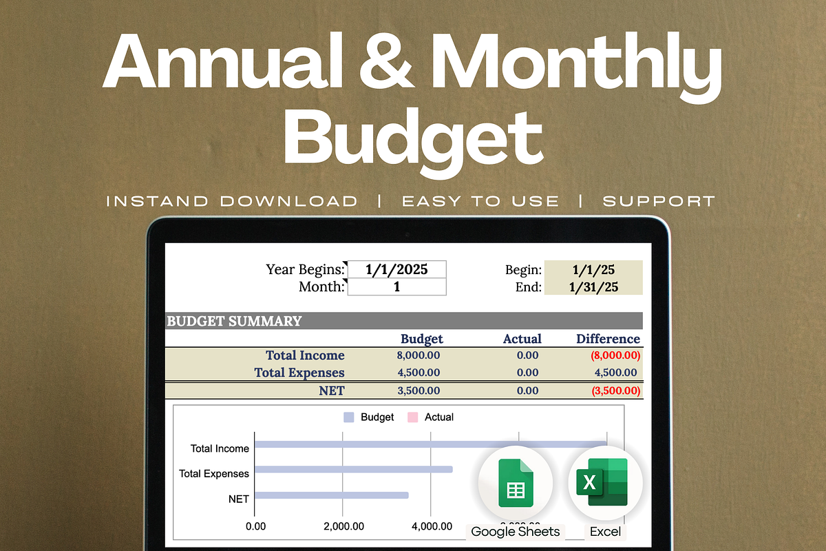 Biweekly Budget & Expense Tracker, a Templates & Theme by vitalinagerman (Photo 1 of 10)