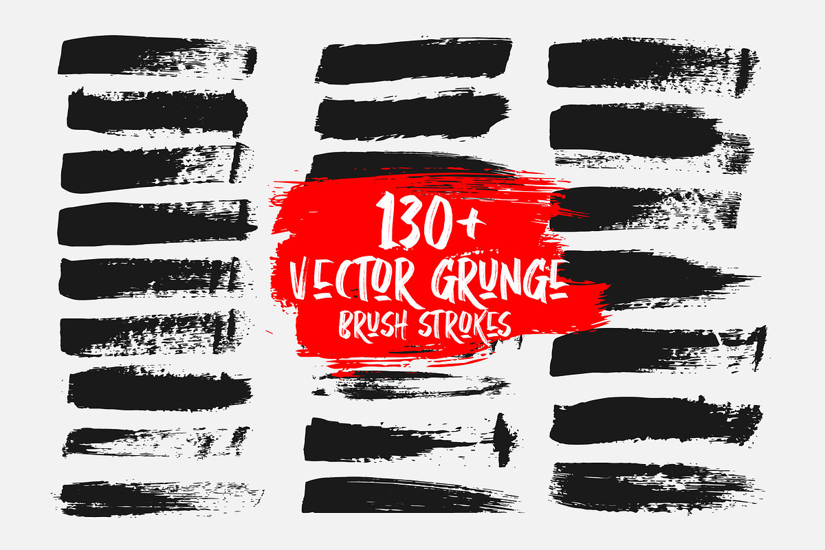 Set of Vector Grunge Brush Strokes, a Brush Add-On by Warm Snow (Photo 1 of 4)
