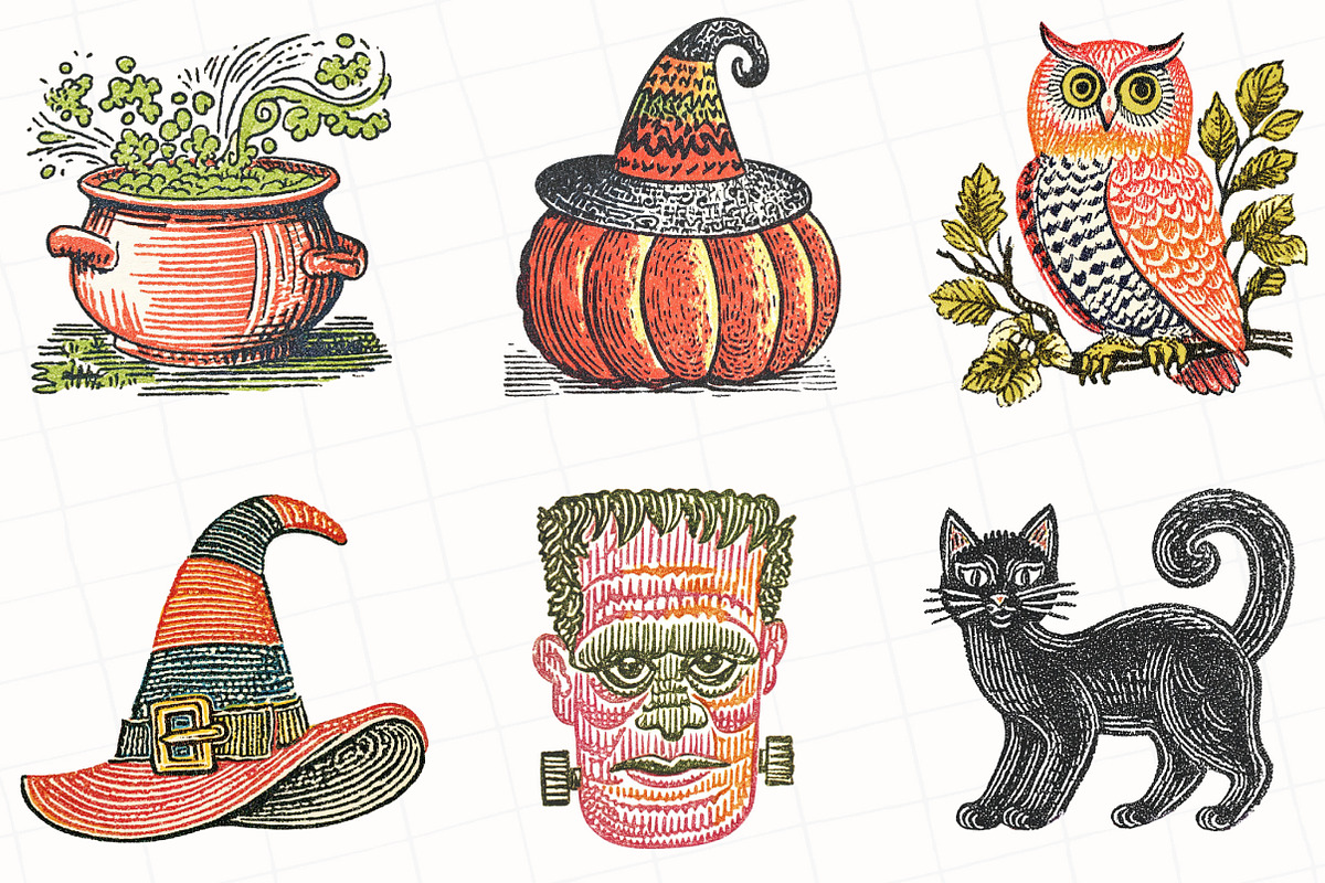 Doodle Halloween Sublimation Clipart, an Illustration by OK Design (Photo 3 of 5)