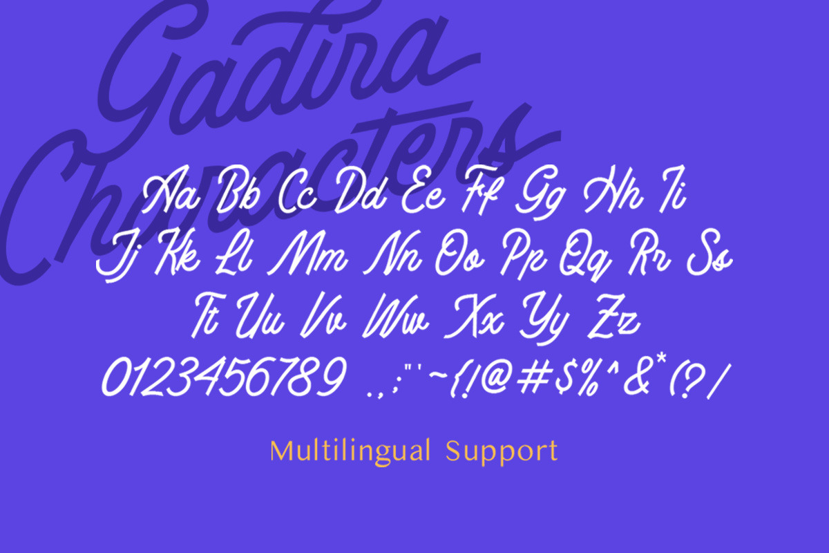Gadira - Display Script Font, a Script Font by Letterhend Studio (Photo 4 of 8)