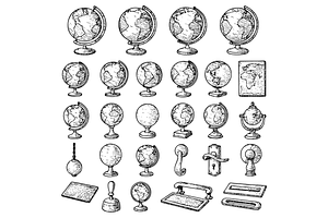 Globes and Map Set, an Object Graphic by RT Studio