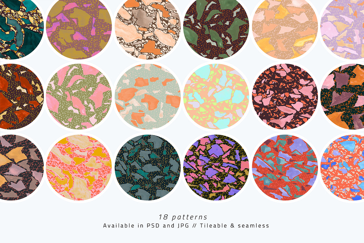Retro Terrazzo Pattern Set, a Pattern Graphic by angelainthefields (Photo 3 of 6)