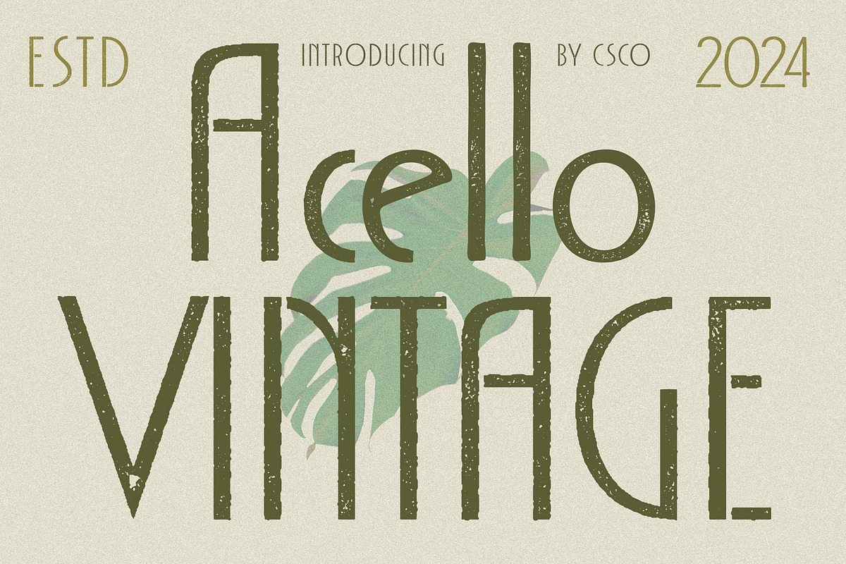Acello Vintage, a Sans Serif Font by Craft Supply Co. (Photo 1 of 8)