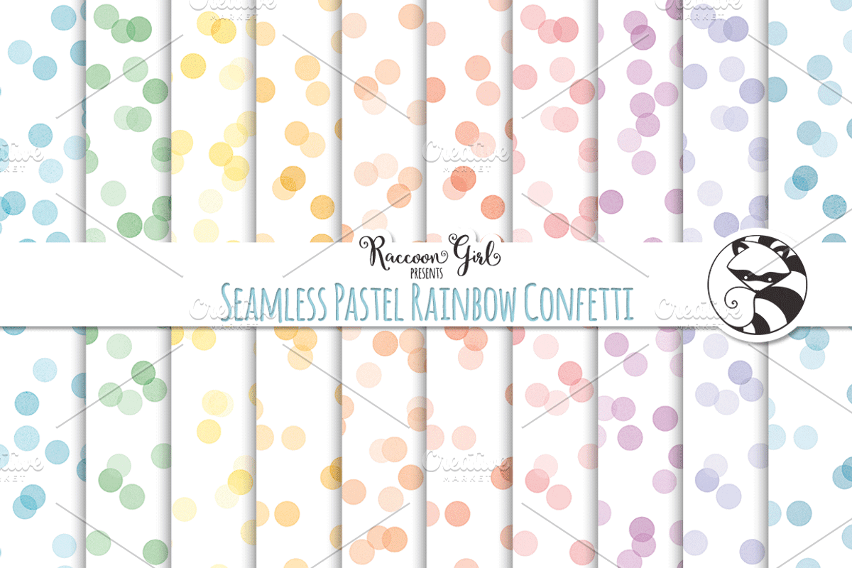 Seamless Pastel Rainbow Confetti