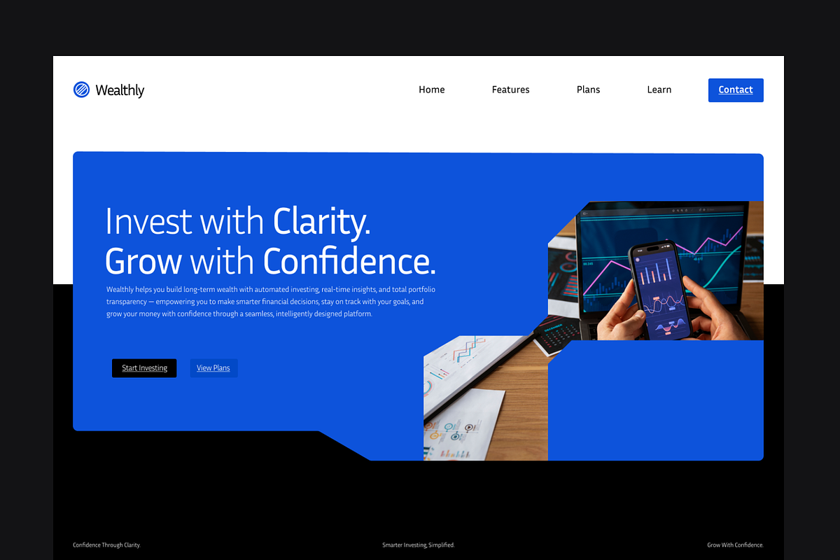 Figma Investment App Landing Page, a Landing Page Template by Musara (Photo 3 of 6)