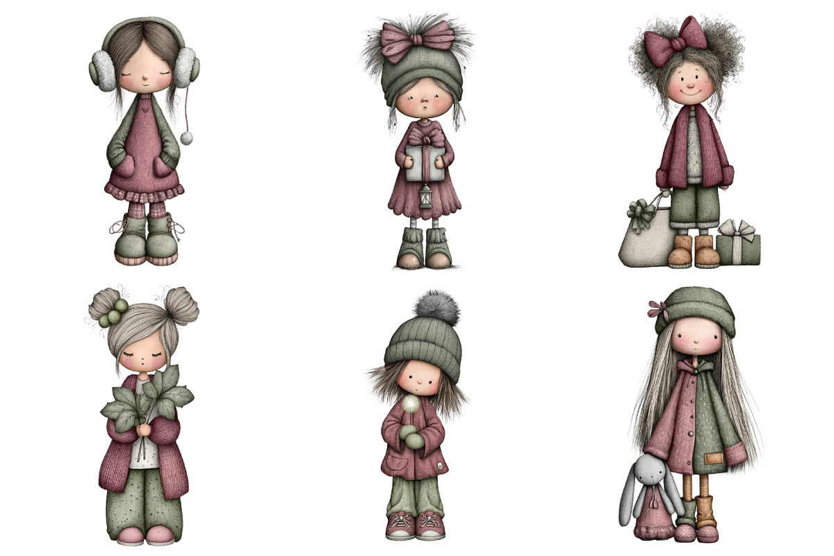 Christmas Little Girl Clipart, an Illustration by Daily.Designs (Photo 2 of 5)