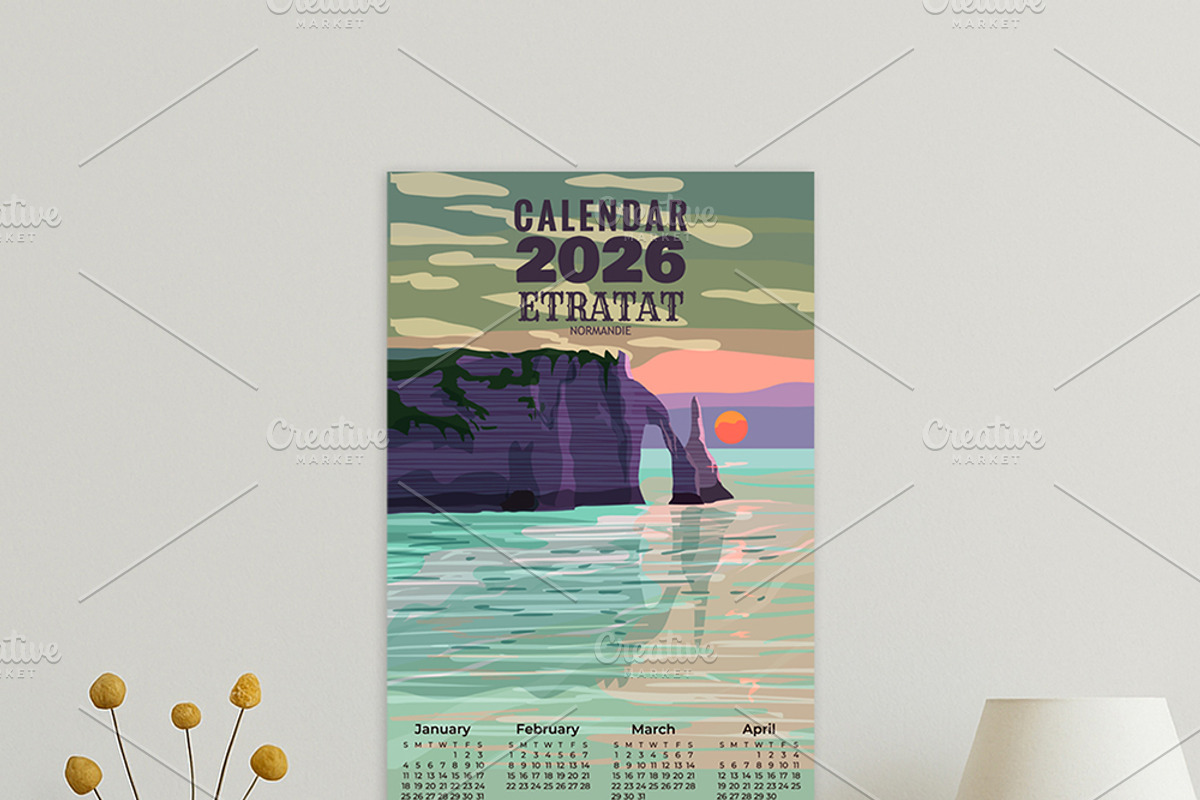 Monthly 2026 Calendar Vintage Travel, a Seasonal Illustration by Vector_Up (Photo 7 of 7)