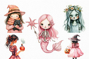 Halloween Girl Clipart, an Illustration by Craft Nest (Thumbnail 5 of 6)