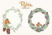 watercolor robin bird clipart, an Illustration by Art & Things (Thumbnail 9 of 10)