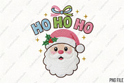 Embroidery Ho Ho Santa Face PNG, an Illustration by CraftArtStudio (Thumbnail 1 of 4)