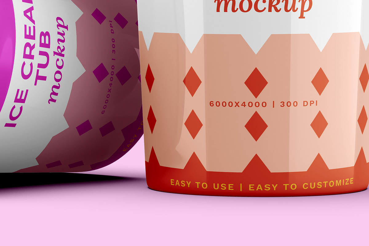 Ice Cream & Food Tub Mockup Set, a Cups & Container Mockup by Illusiongraphic (Photo 15 of 18)