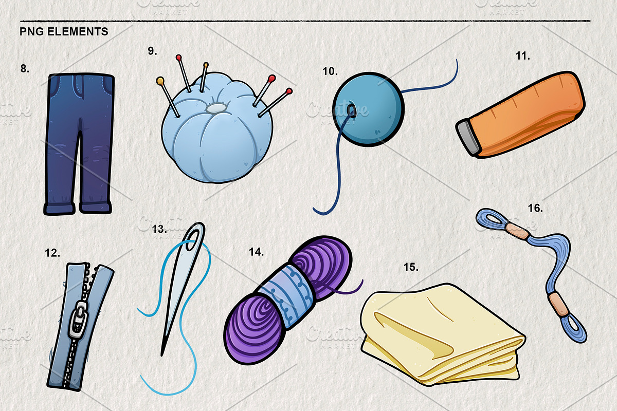 Sewing and knitting kit PNG, an Object Illustration by LOKSKIH (Photo 4 of 4)