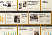 Cream Yellow Pitch Deck Google Slide, a Presentation Template by graphicook (Thumbnail 1 of 5)