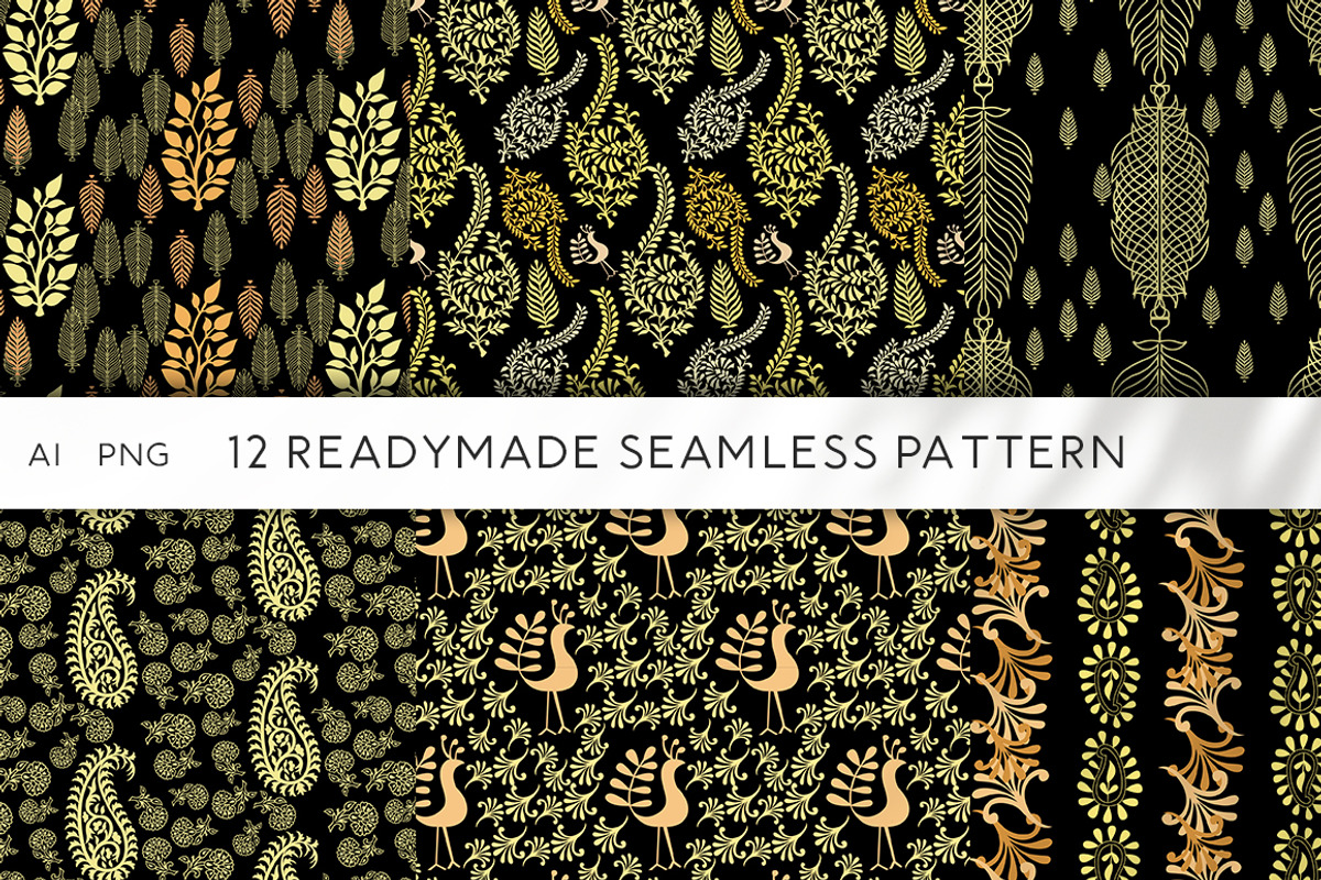 Vintage Golden Stamp Patterns, a Pattern Graphic by Design Unique (Photo 8 of 12)