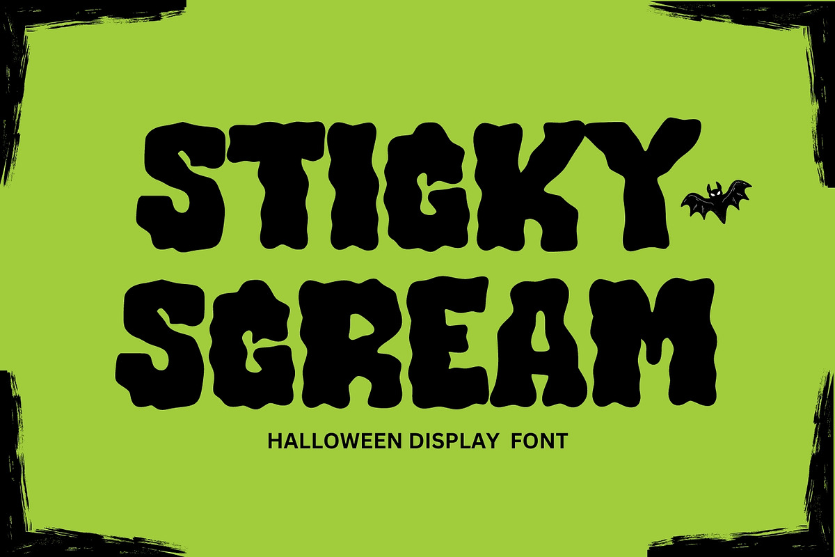 Sticky Scream - Halloween Font, a Font by Arendxstudio (Photo 1 of 12)