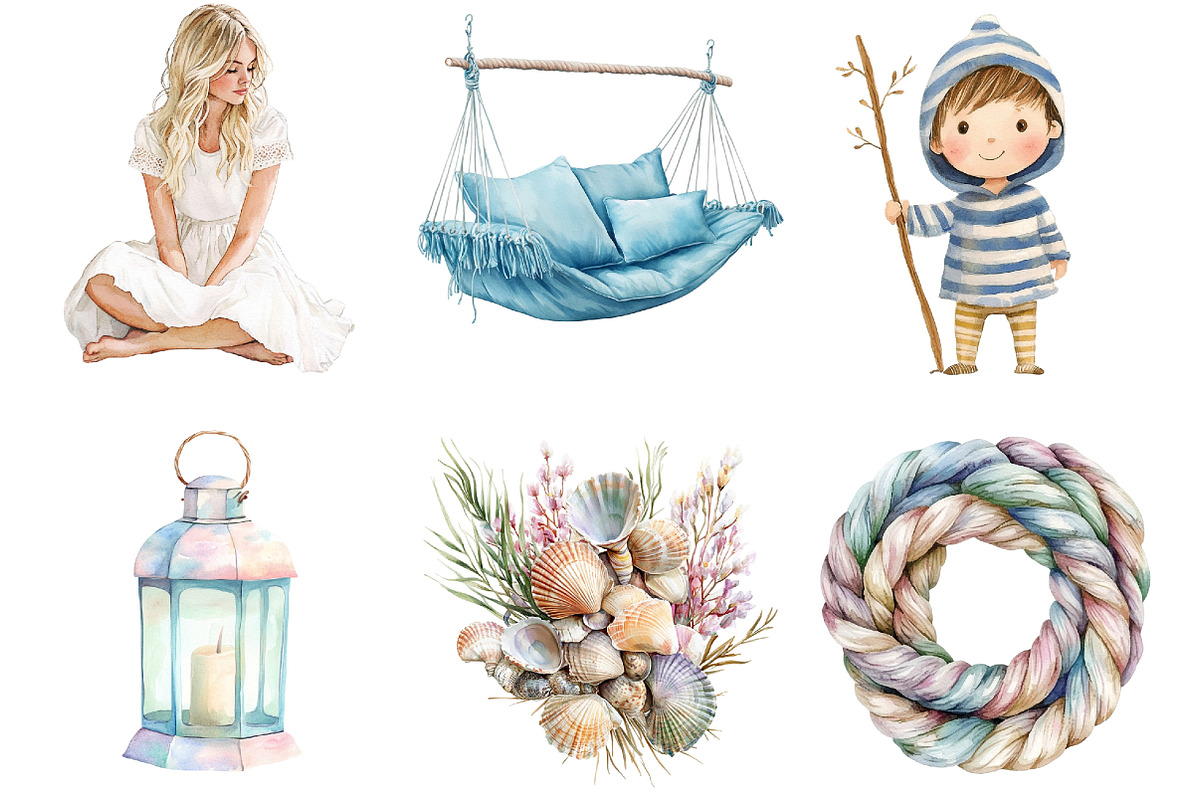 Boho Beach Clipart, an Illustration by CitraGraphics (Photo 5 of 5)