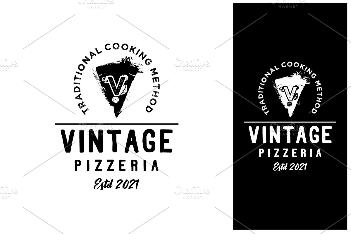 Pizzeria Logo With Inital V, a Branding & Logo Template by Atlantis X Nurman Arbai (Photo 1 of 2)