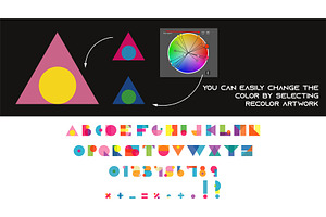 Alphabet Geometric Letters Vector