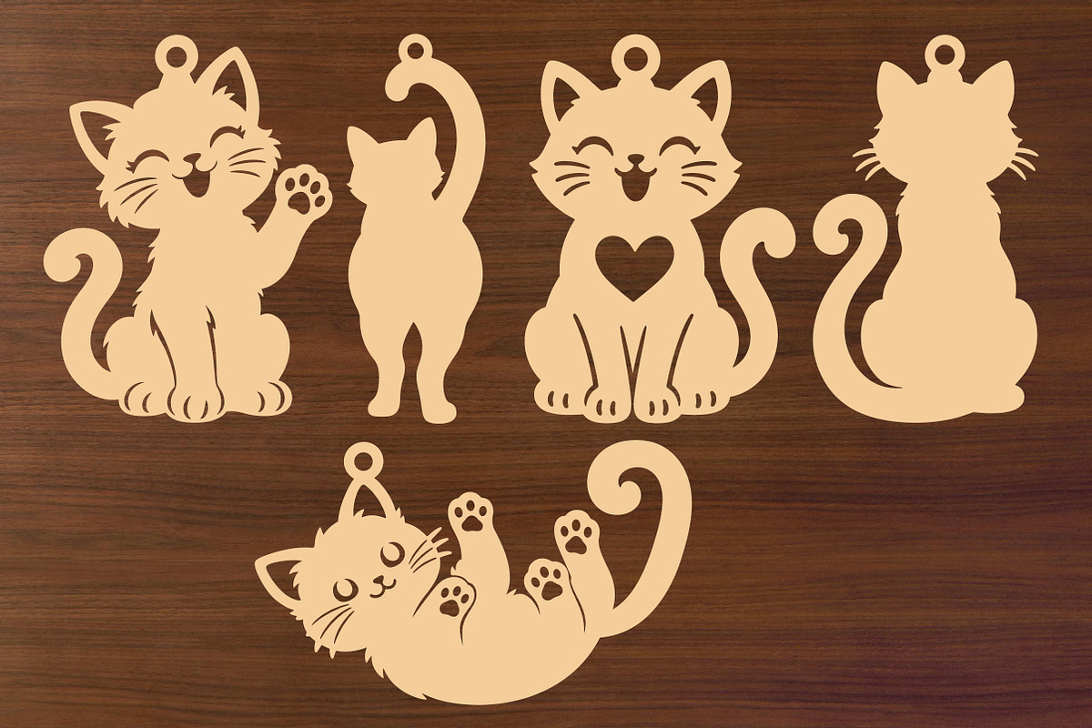 Cute Funny Cat Keychain SVG File, an Object Graphic by Libby Wishes (Photo 2 of 3)