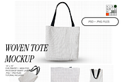 Woven Tote Mockup Bundle - Template, a Mockup by VisualGrid (Thumbnail 1 of 6)