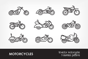 Mototechnics set, seamless patterns, an Object Illustration by Good Studio