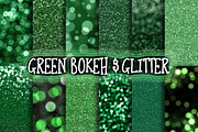 Green Glitter & Bokeh Backgrounds, a Texture Graphic by Paper Element (Thumbnail 1 of 3)
