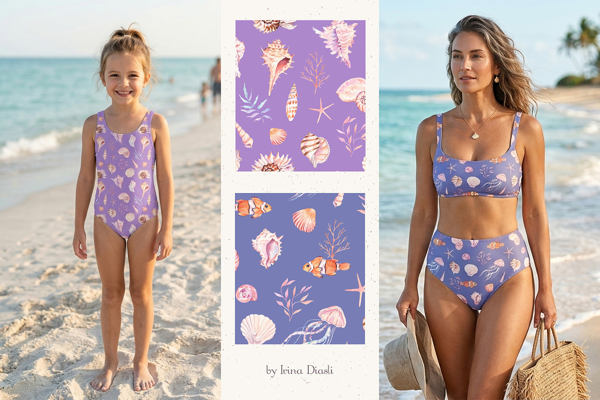 Sunny Coast Watercolor Set, a Seasonal Illustration by Irina Diasli (Photo 9 of 13)