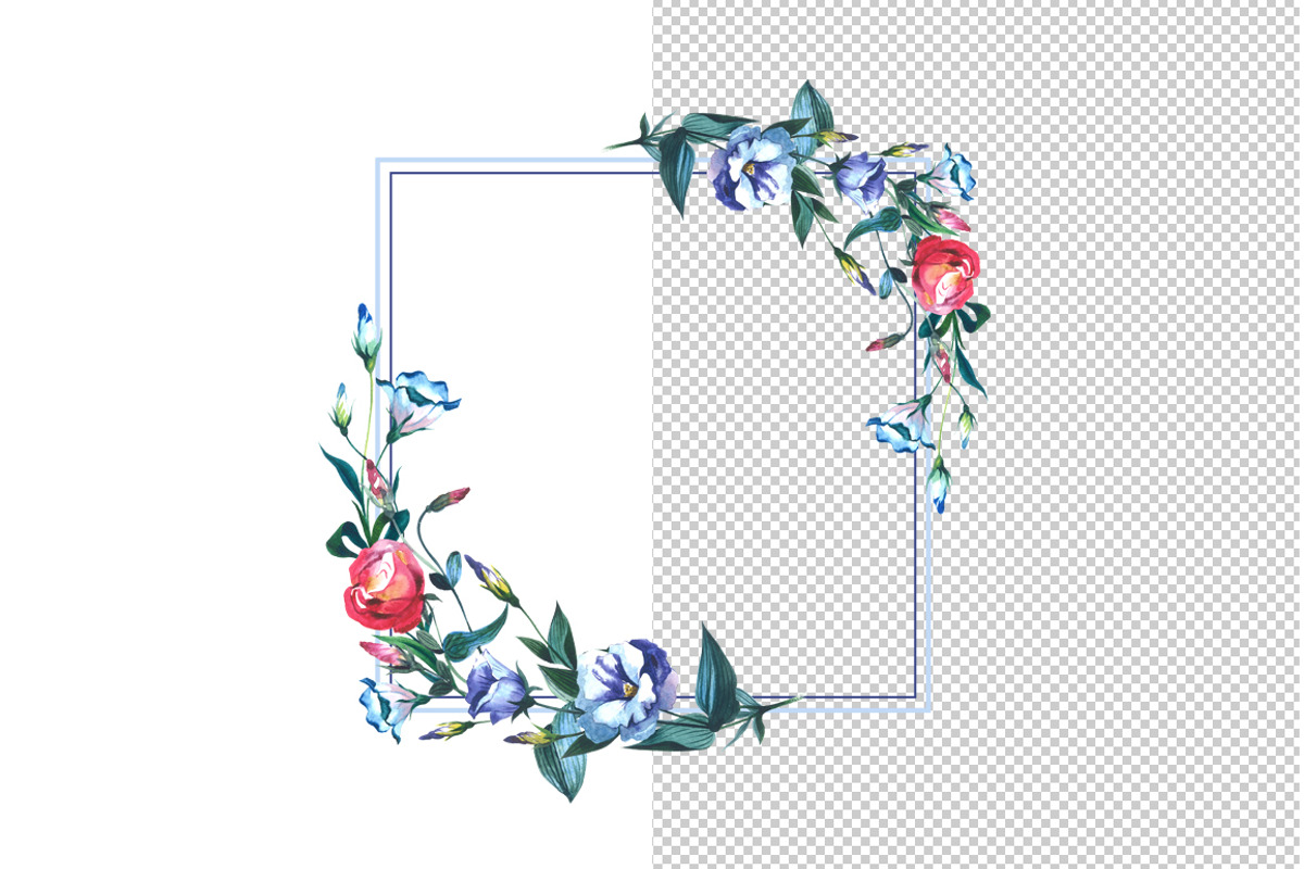 Watercolor Flower Wreath PNG set, a Decorative Illustration by WatercolorPNG.com (Photo 4 of 8)