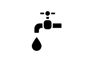 Water supply black glyph icon, an Icon by IMG Visuals