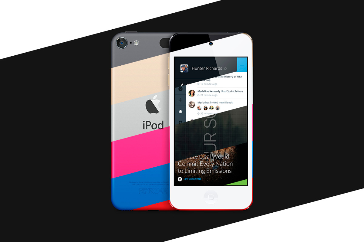 iPod Touch 6G (2015) vector MockUp, a Product Mockup by Alex_Yanko (Photo 2 of 5)