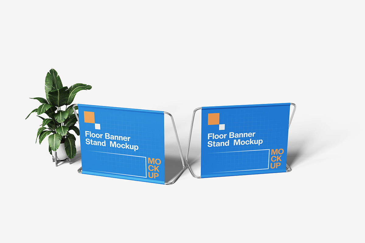 Floor Banner Stand Mockup, an Advertising Mockup by bimockup (Photo 4 of 6)