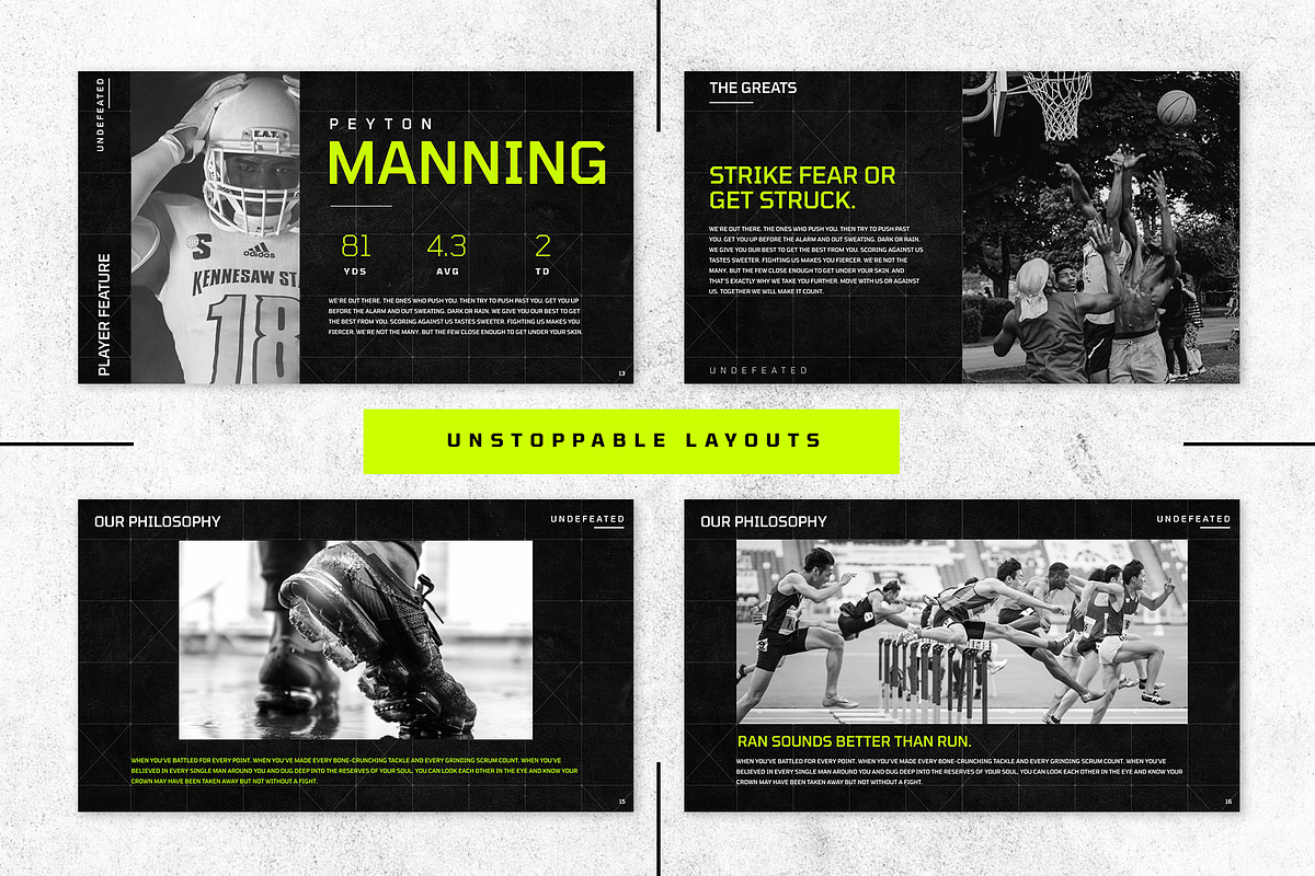 UNDEFEATED - PRO SPORTS KEYNOTE PACK, a Presentation Template by GOAT Design Co. (Photo 6 of 12)