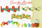 Watercolor Happy Easter Clipart, a Seasonal Illustration by Andre_Eva (Thumbnail 7 of 12)