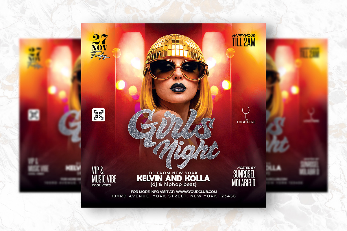 Girls Night Party Flyer Design, a Flyer Template by Shajib Shikder (Photo 2 of 2)