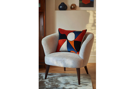 Colorful pillow cozy chair, an Arts & Entertainment Photo by Beautiful things