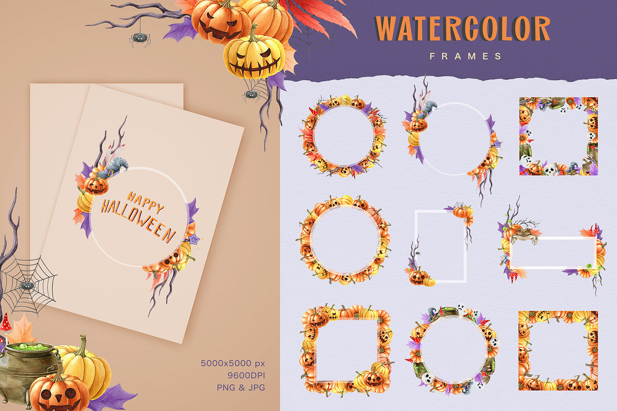 Halloween Watercolor Clipart, a Seasonal Illustration by AnitaPol (Photo 12 of 20)