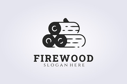 vintage line art firewood logo