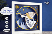 Christmas Angel SVG 3d Shadow box, a Decorative Illustration by CutLeafSvg (Thumbnail 1 of 6)