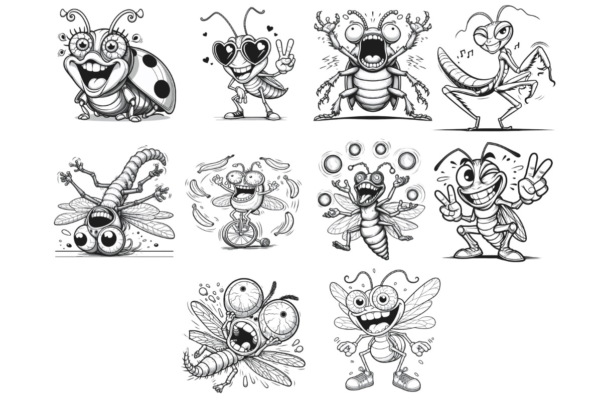 Crazy Cartoon Insects Set 1, a Brush Add-On by Disasterology Ink (Photo 9 of 10)
