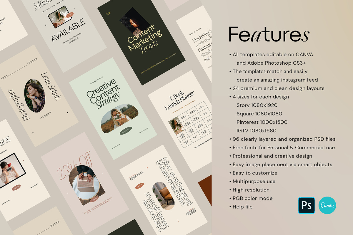 Content Creators Instagram CANVA PS, a Social Media Template by September 5th (Photo 5 of 18)