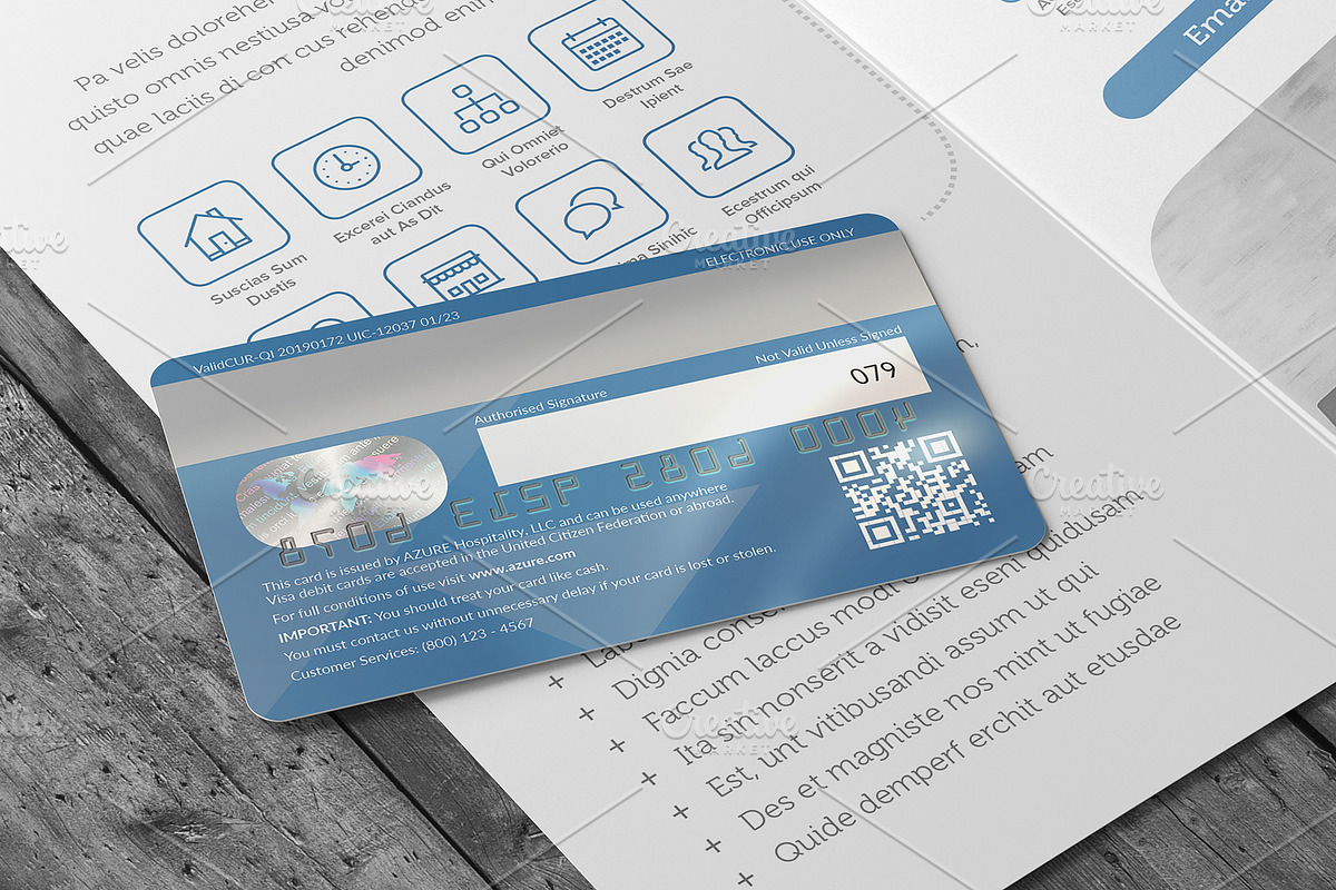 Azure Bank Card, a Card Template by fisihsani (Photo 3 of 11)