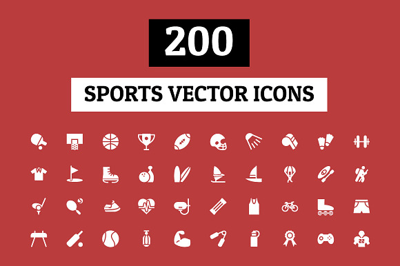 200 Sports Vector Icons