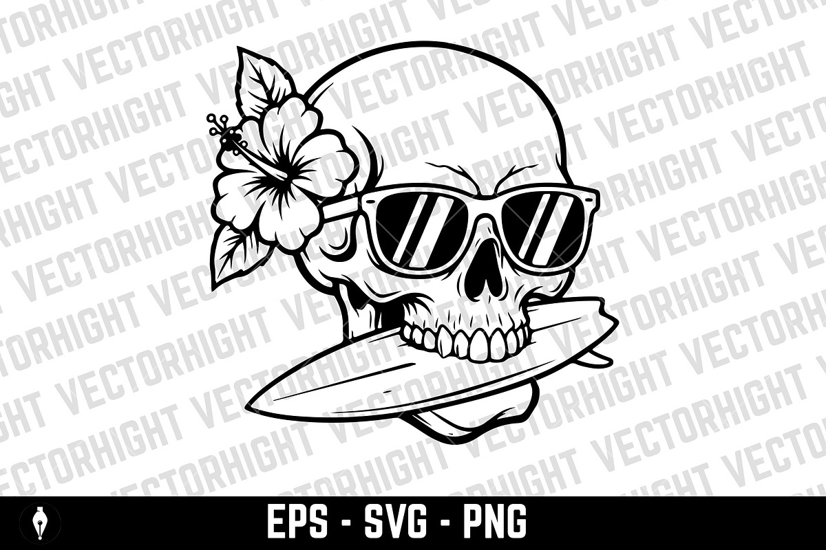 skull wearing sunglasses, an Animal Illustration by Vectorhight (Photo 3 of 3)
