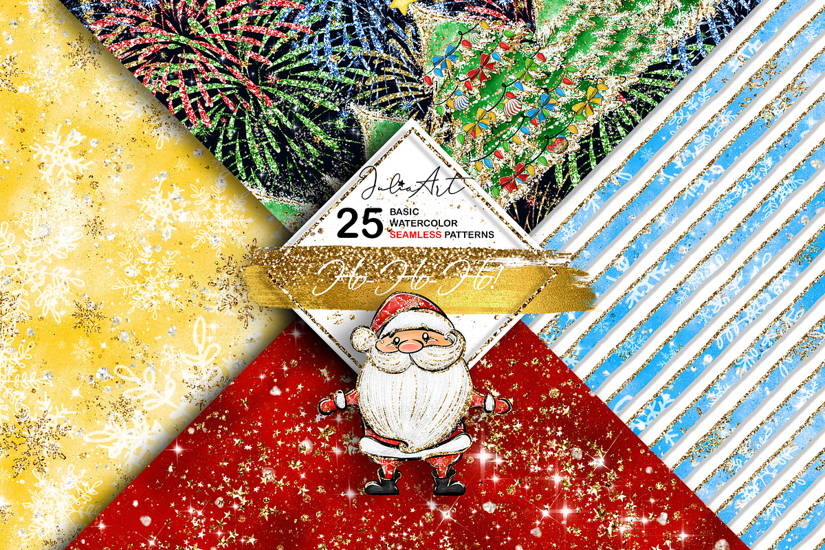 Ho-Ho-Ho christmas seamless patterns, a Pattern Graphic by JuliaStarArt-FantasyHome (Photo 4 of 12)