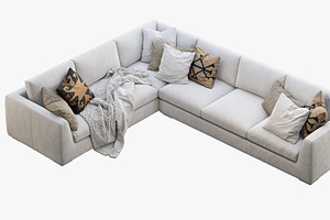 Modena Taper Arm L-Sectional Sofa