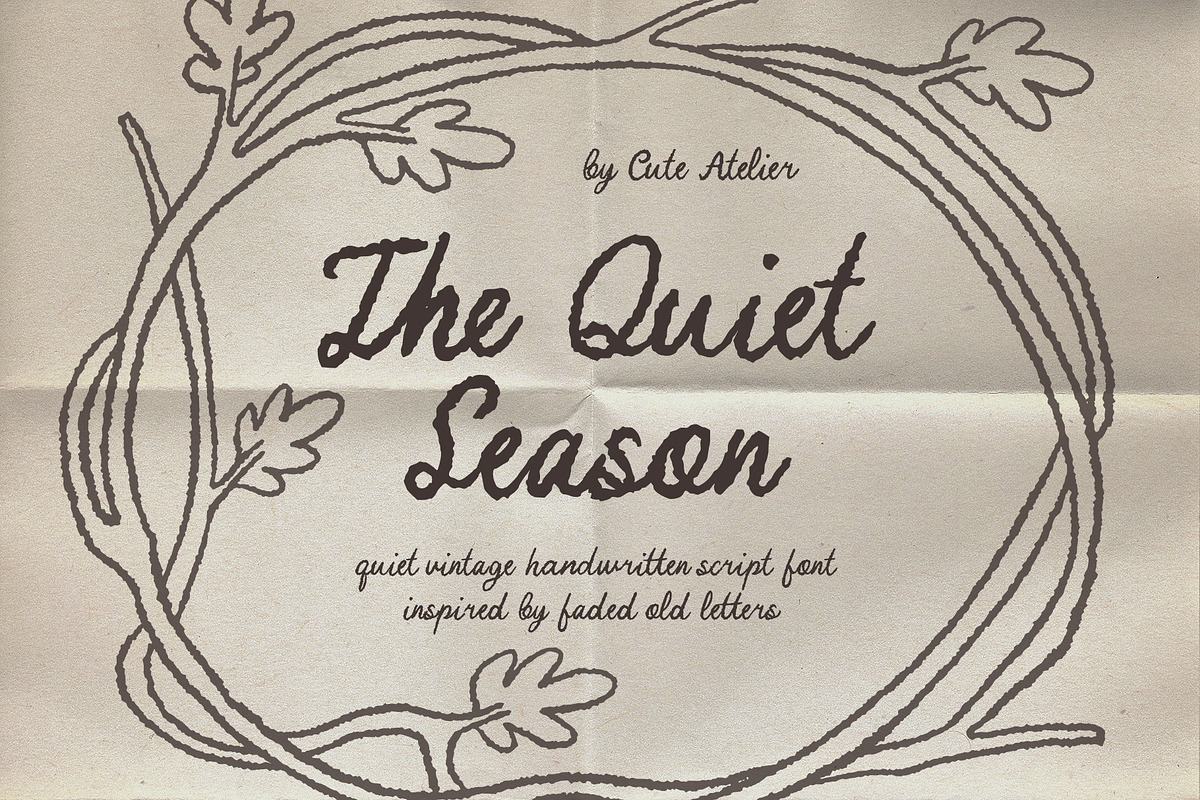 The Quiet Season Vintage Script Font, a Handwritten Font by Cute Atelier (Photo 1 of 9)