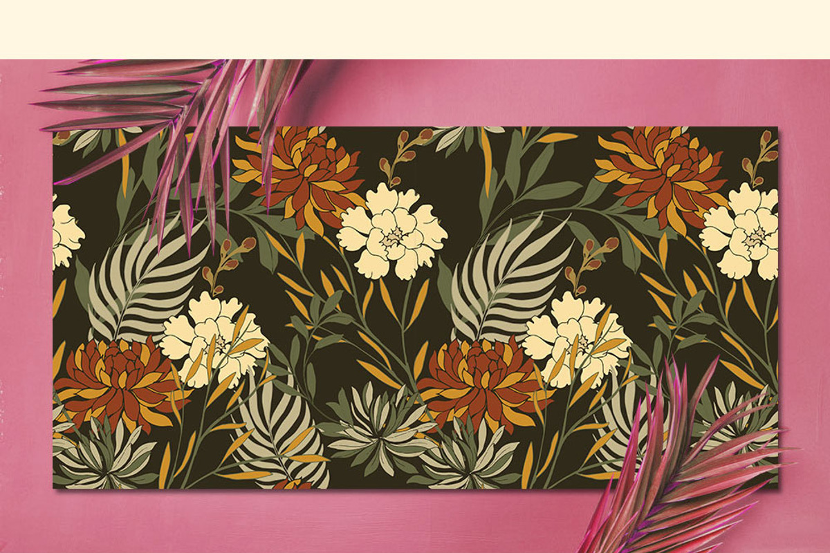 12JPG/EPS Tropical floral pattern, a Pattern Graphic by Theraphosath (Photo 17 of 22)
