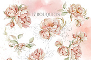 Watercolor flowers summer peony set, a Decorative Illustration by Edith’s World (Thumbnail 5 of 13)