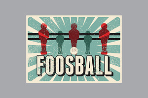 Foosball Table Soccer Grunge Posters